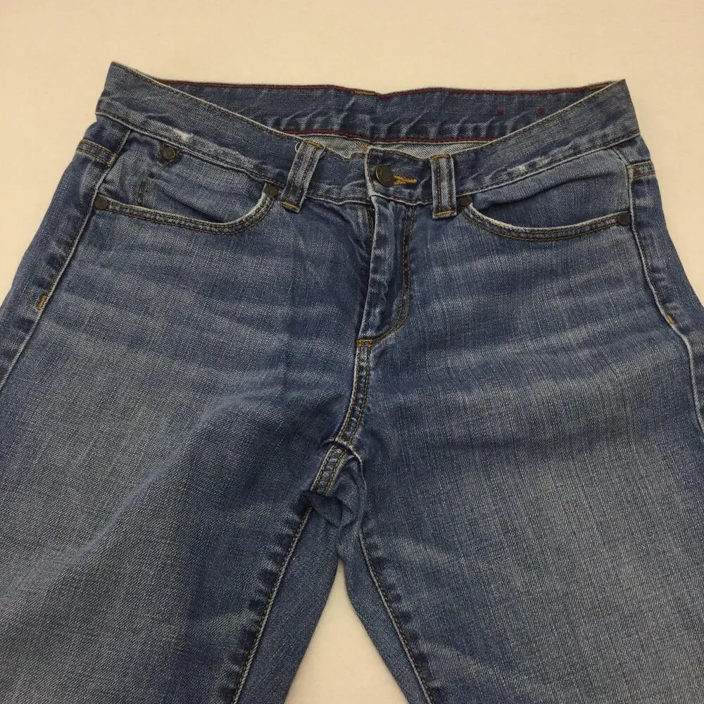 Talbots Jeans Womens 14 Blue Medium Wash Straight Leg Mid Rise Denim Classic Fit
